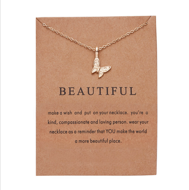 New hot star paper card necklace series Multi-set diamond pendant clavicle chain Women's personalized jewelry wholesale