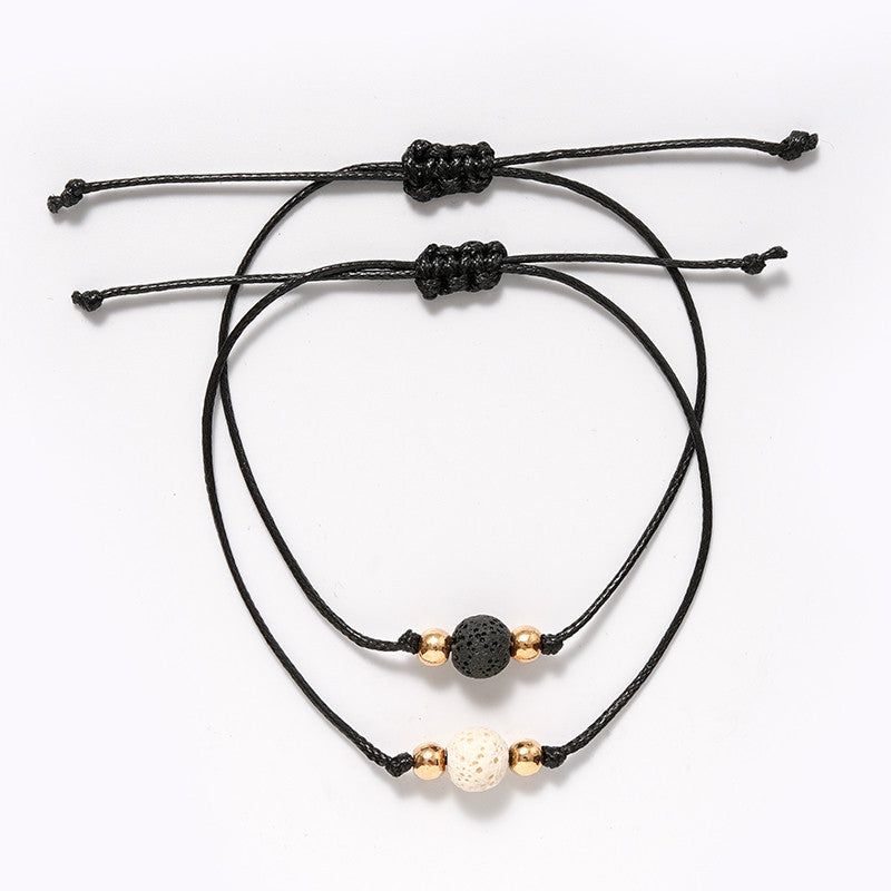 Essential oil round bead volcanic stone bracelet