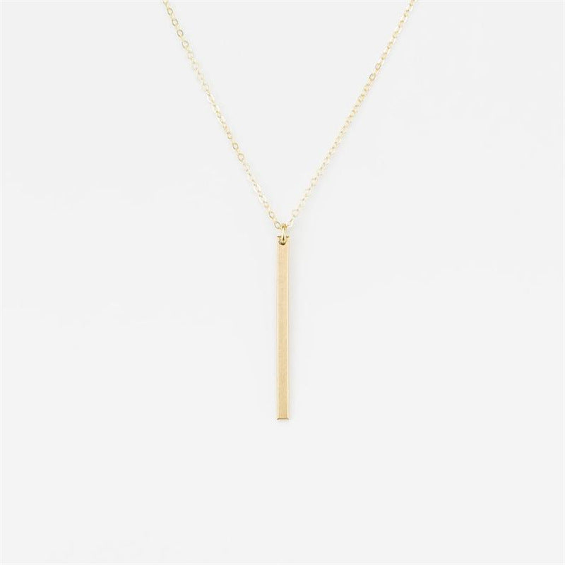 One word pendant simple stick necklace ，