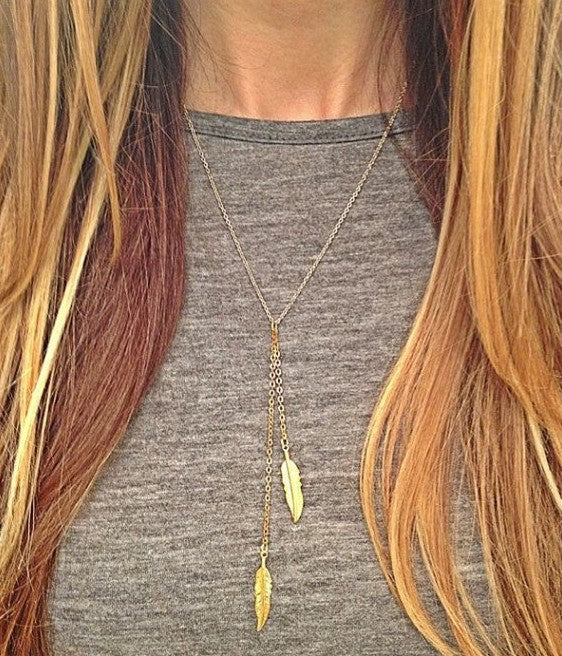 Tree leaf tassel necklace