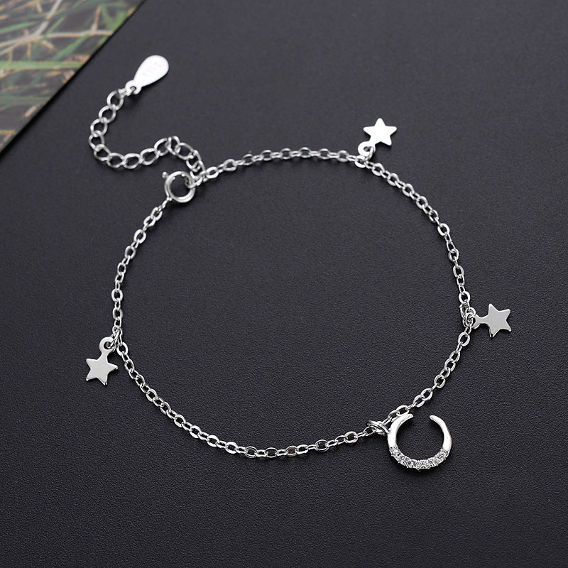 Women's Simple Design Star And Moon Bracelet