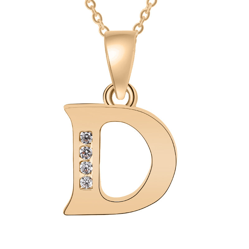 Europe and the United States 26 English alphabet fashion high-grade diamond necklace accessories