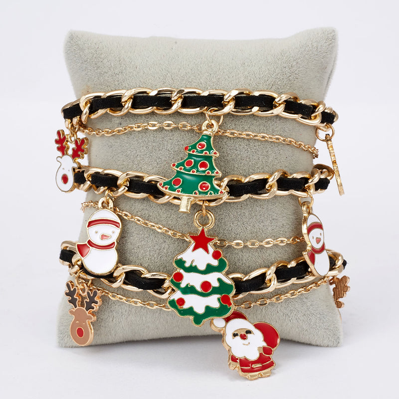 Christmas multi-layer braided bracelet