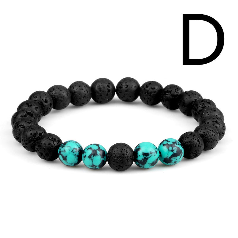 Couple Yoga Buddha Beads Volcanic Turquoise Bracelet