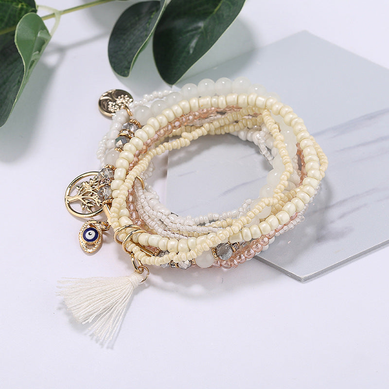 Bohemian Ethnic Style Colored Rice Bead Bracelet Jewelry