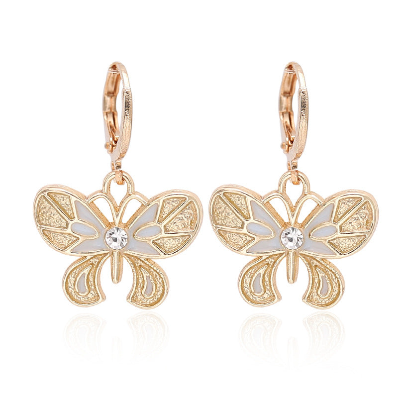 Women's Multicolor Butterfly Earrings All-matched Personality