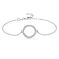 Personality Fashion Geometric Circle Micro Diamond Bracelet Women's Silver