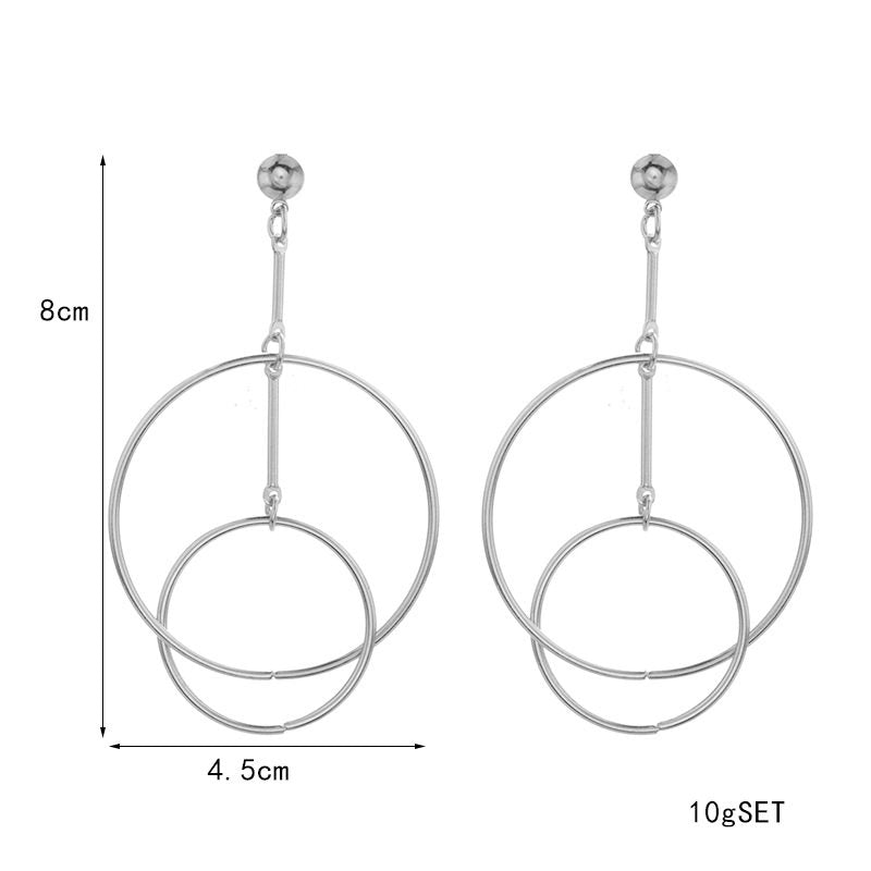 Hollow metal circle earrings