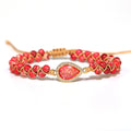 Colorful Imperial Pine Stone Woven Friendship Bracelet