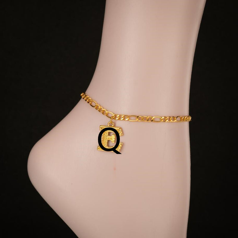 Gold-plated 18K26 English Uppercase Letter Anklet Environmental Protection