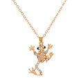 Lovely Diamond Frog Pendant Necklace Small