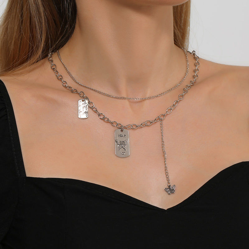 Korean Double Cascade Wearing Collarbone Chain Punk