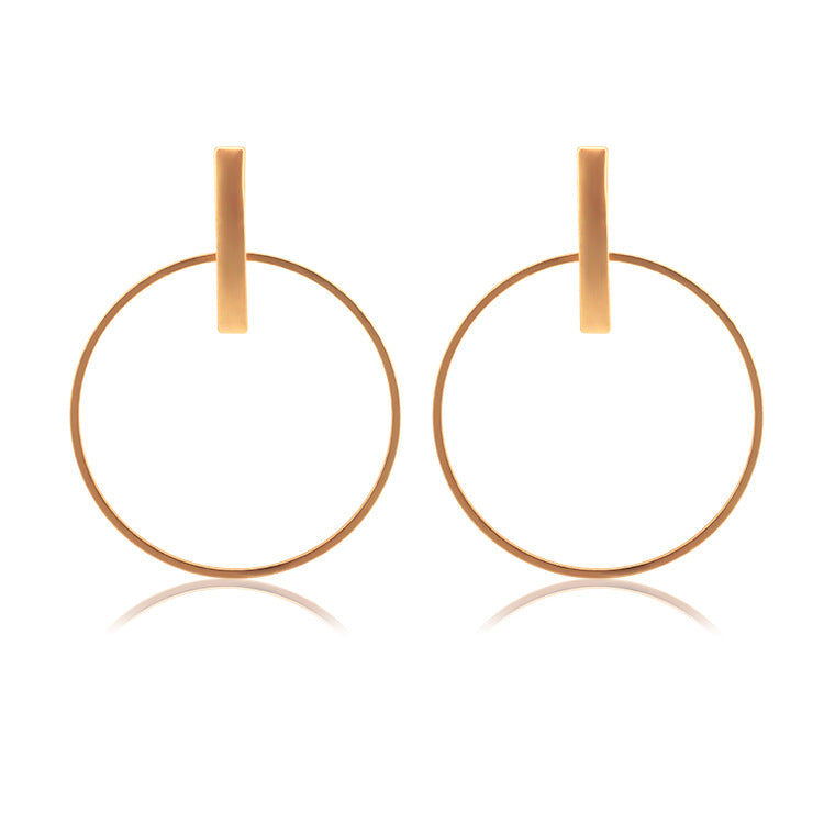 Simple Temperament Big Circle Female Earrings