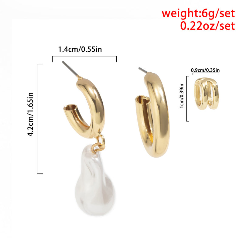 Retro Shaped Water Drop Pearl Earrings Simple