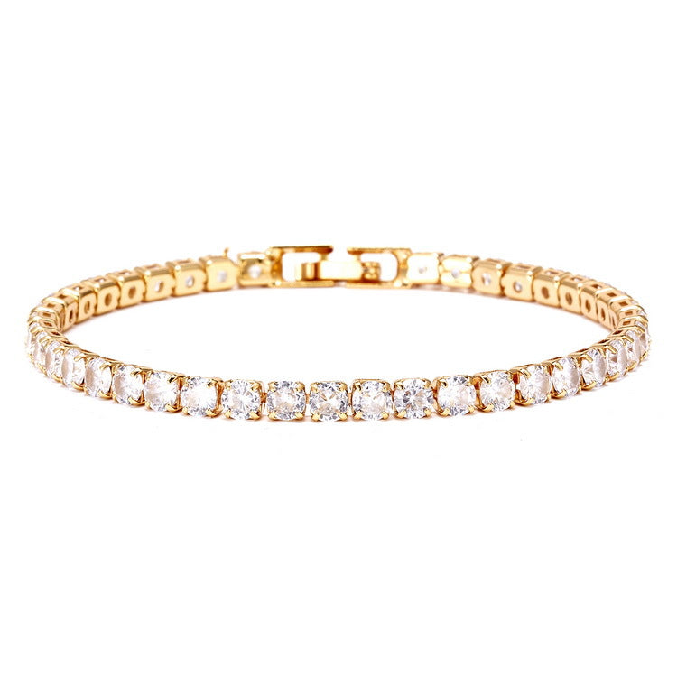 Single row full diamond zircon bracelet