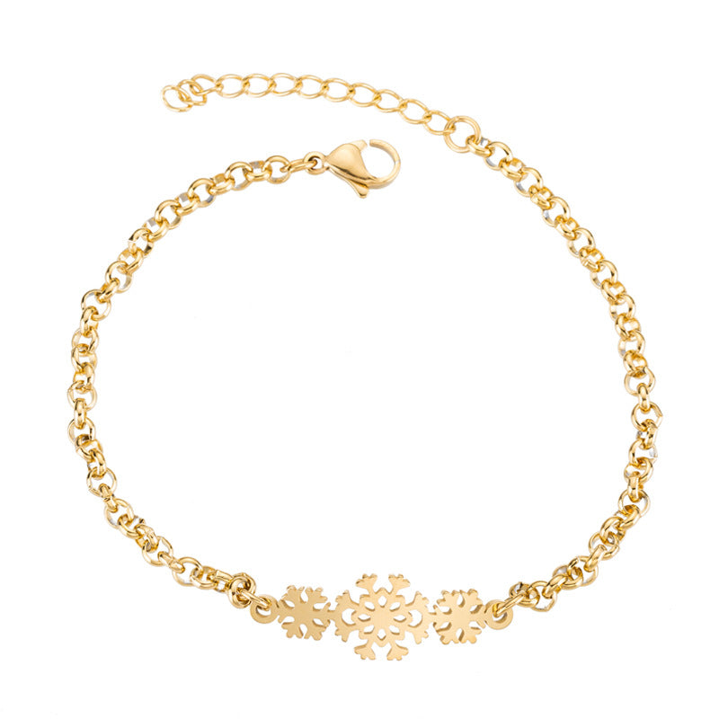 Stainless Steel Snowflake Bracelet