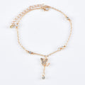 Gold Multi-layer Crystal Butterfly Anklet