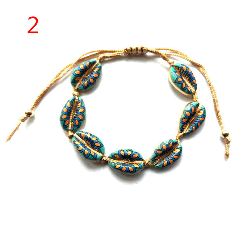 Colorful inkjet alloy shell bracelet