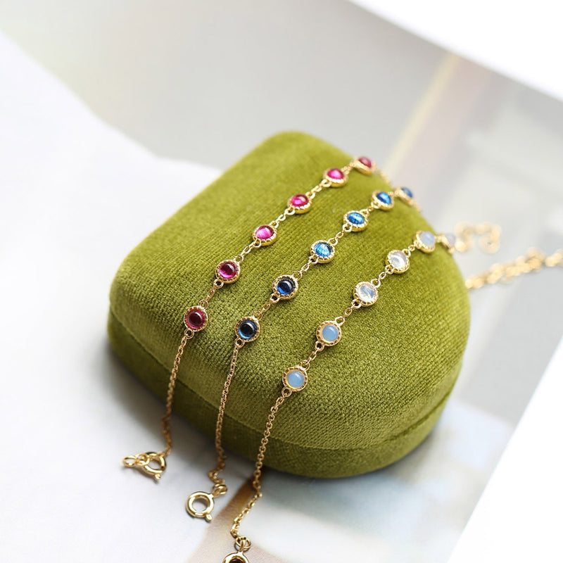 Natural  Opal Ruby Charm Stone Crystal Bracelet