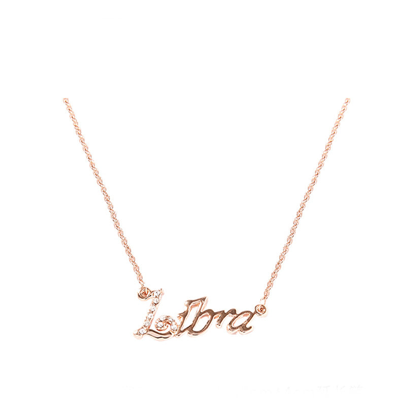 Letter Necklace Alloy Diamond Net Red Trend Small Design Light