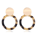 Fashion Metallic Sequins Acrylic Circle Stud Earrings