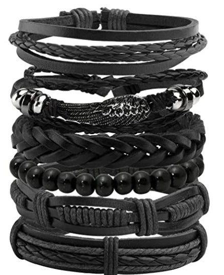 Vintage Men's Leather Bracelet European And American Woven Suit Carrying Strap