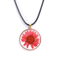 Epoxy Dried Flower Necklace Glass Ball Pendant Collarbone Chain