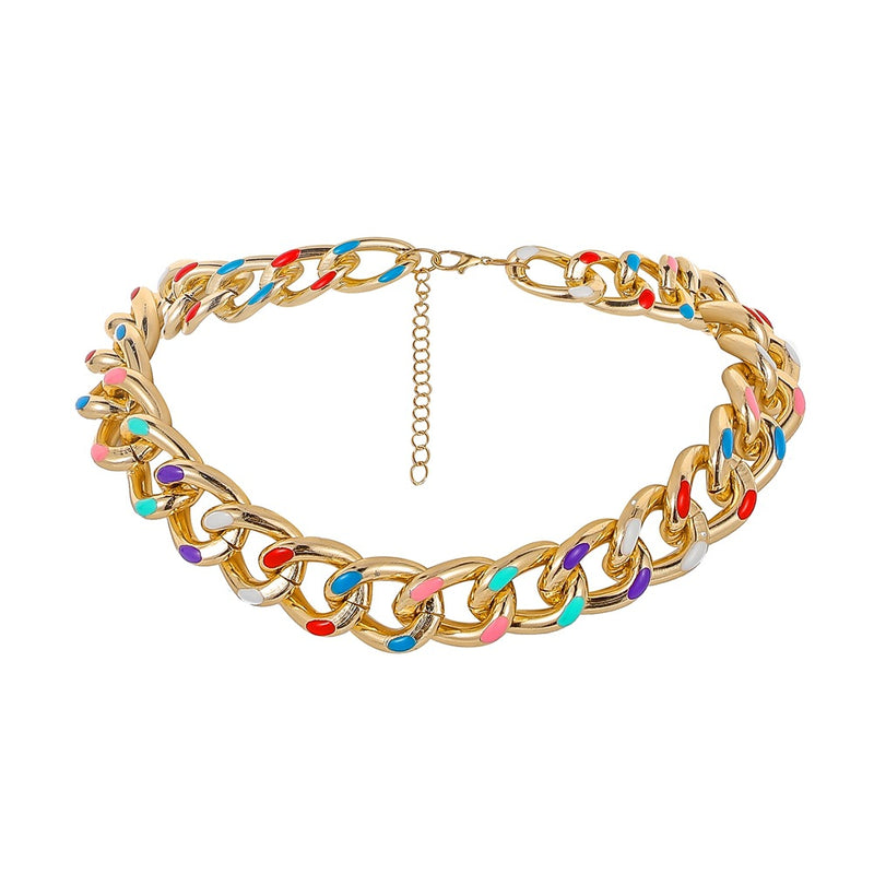 Simple Aluminum Short Rainbow Chain