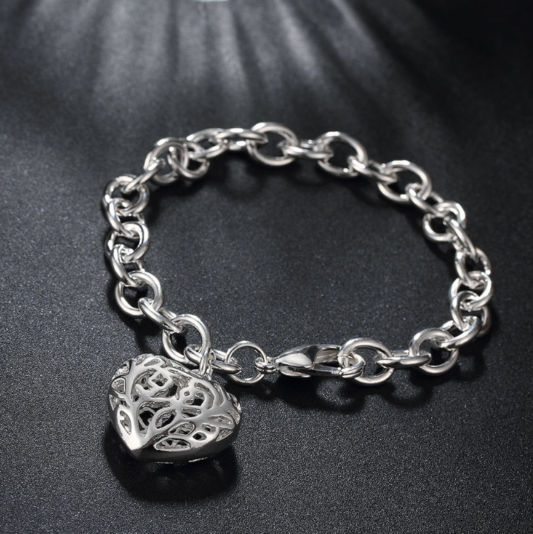 Silver Plated Silver Hollow Bracelet Korean Fashion Jewelry