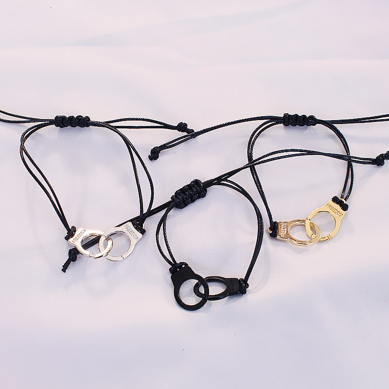 Punk Style,  50 Degree Gray Leather Handcuff Bracelet