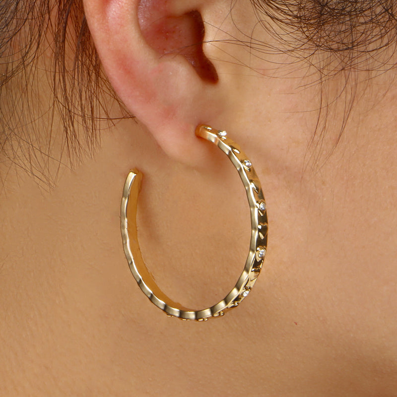 Metal Circle Earrings Personality Cold Wind Exaggerated Large Circle Earrings