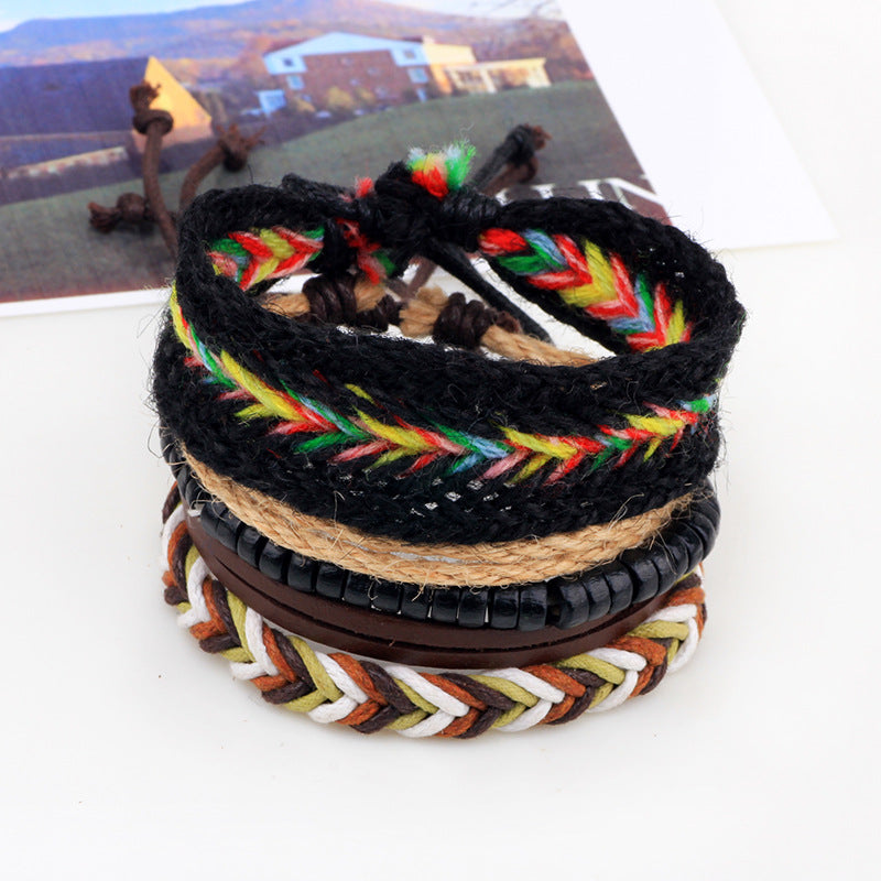 Fashion Simple Cowhide Wax Rope Bracelet