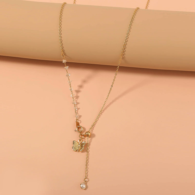 Shortened chain of Collarbone Butterfly Necklace