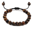 Personalized Volcanic Stone Tiger Eye Chain Couple Bracelet