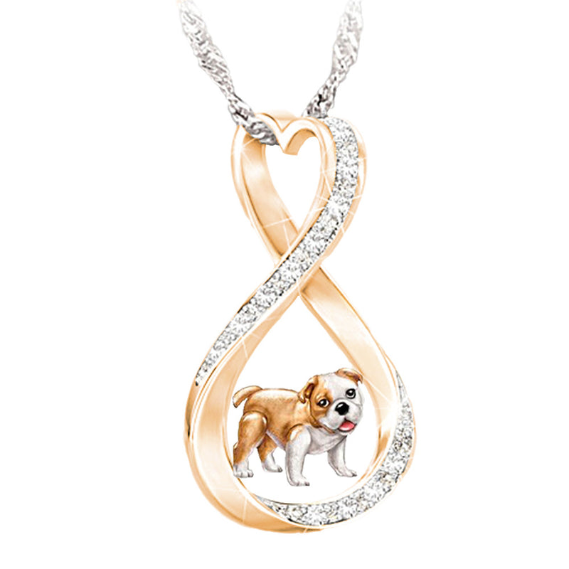 Women's Heart Twisted Animal Shaped Diamond Pendant Necklace