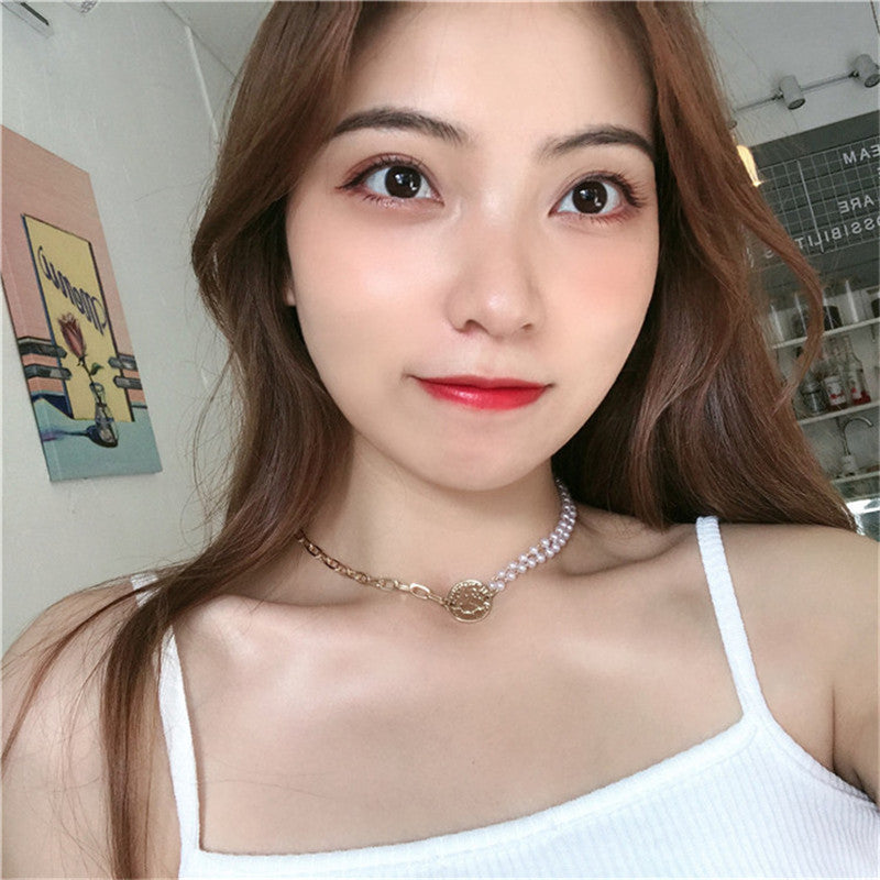 Imitation Pearl Clavicle Chain European And American Temperament Simple And Versatile Neck Necklace