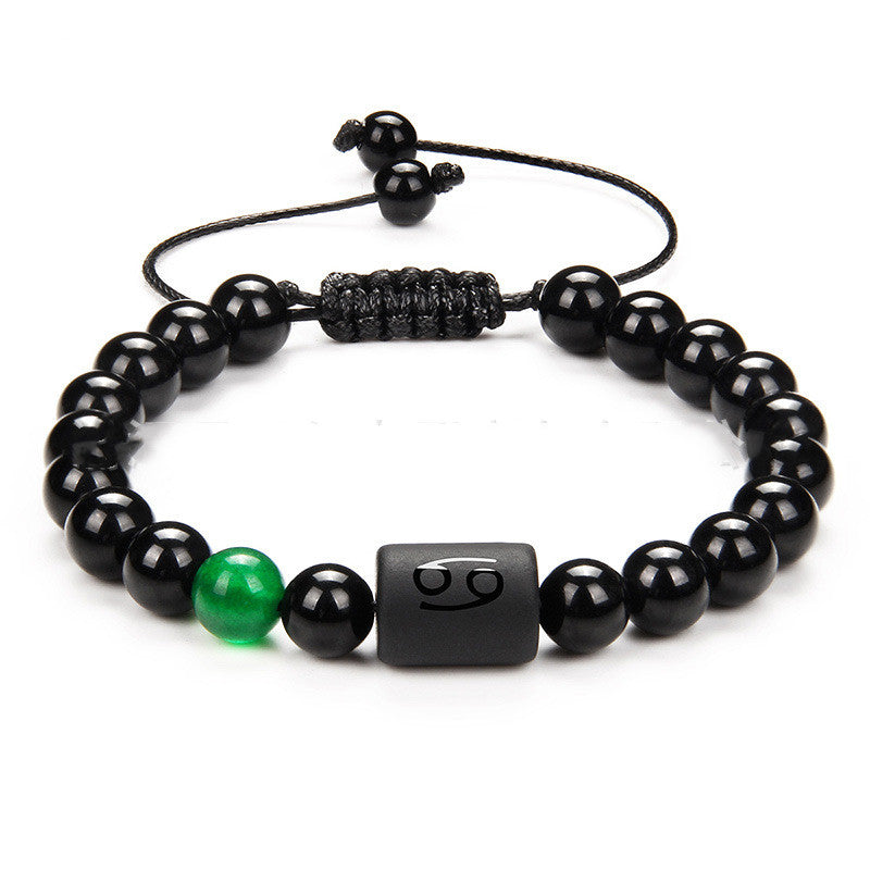 Twelve Constellation Bracelet Men's Black Agate