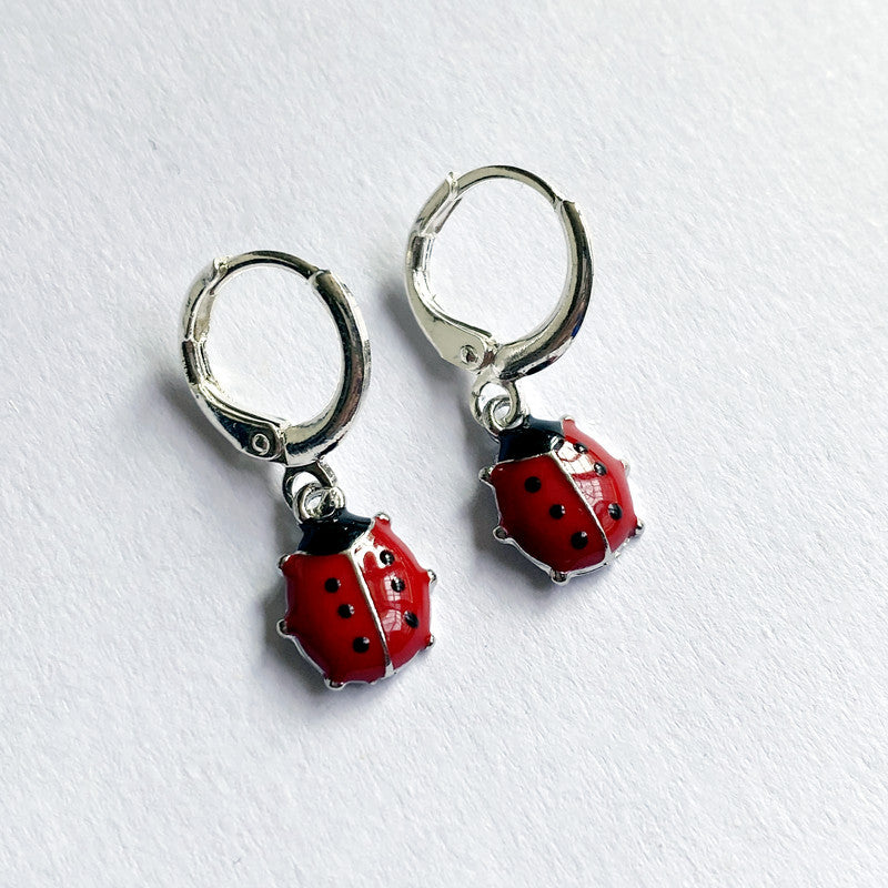 New Red Ladybug Earrings Fairy Alloy Enamel