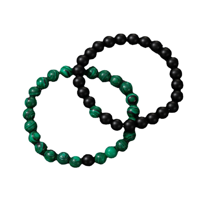 European And American Jewelry Set Of 2 Frosted Bead Bracelets