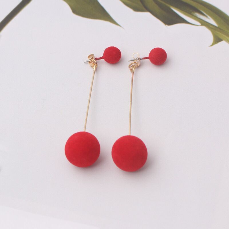 Sweet Refreshing Earrings Simply-sized Ball Of Plush