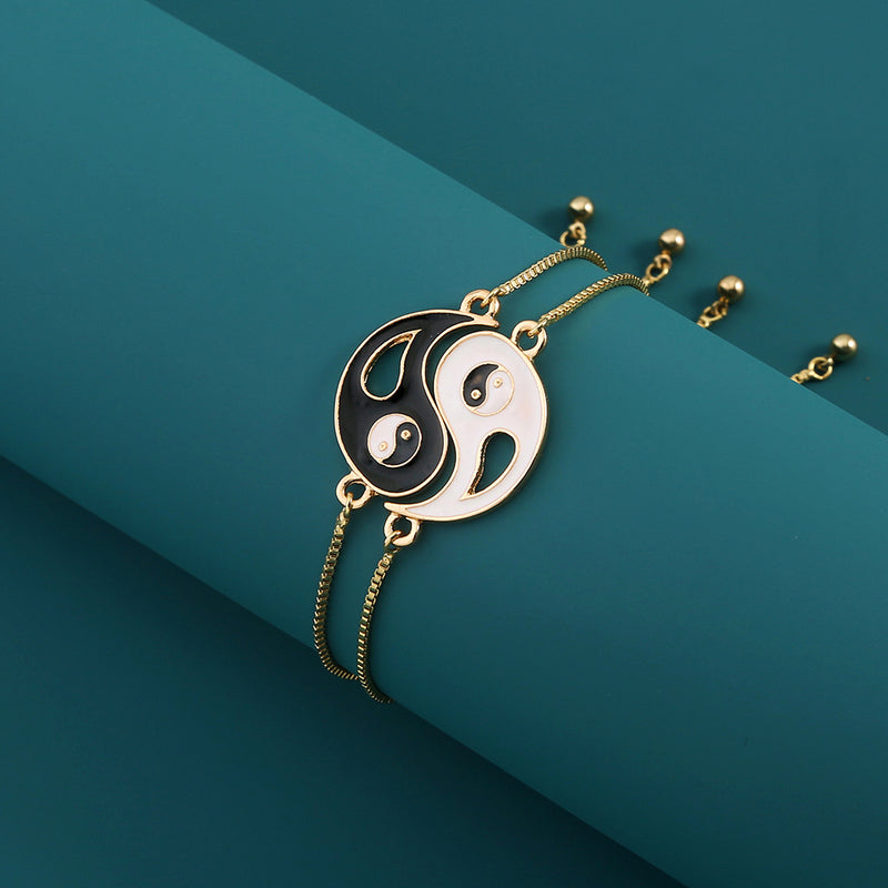 Copper Alloy Lovers Yin-yang Contraction Bracelet