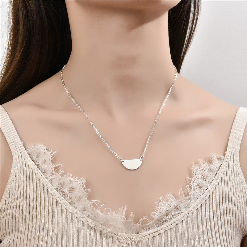 Ins Metal Geometric U-shaped Pendant Necklace