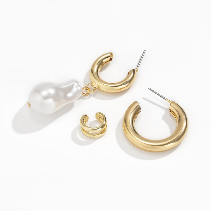 Retro Shaped Water Drop Pearl Earrings Simple