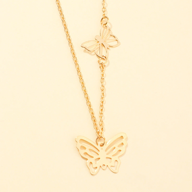 European And American New Fashion Butterfly Necklace Simple