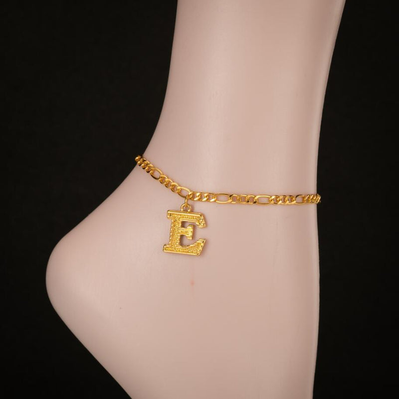 Gold-plated 18K26 English Uppercase Letter Anklet Environmental Protection