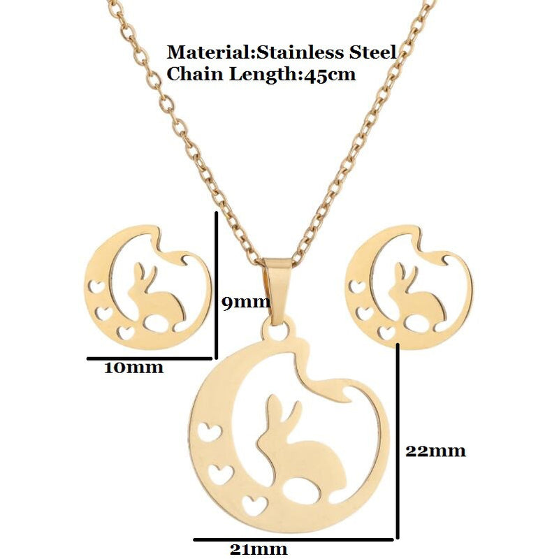 Fashion 18K Gold Plated Stainless Steel Pendant Necklace