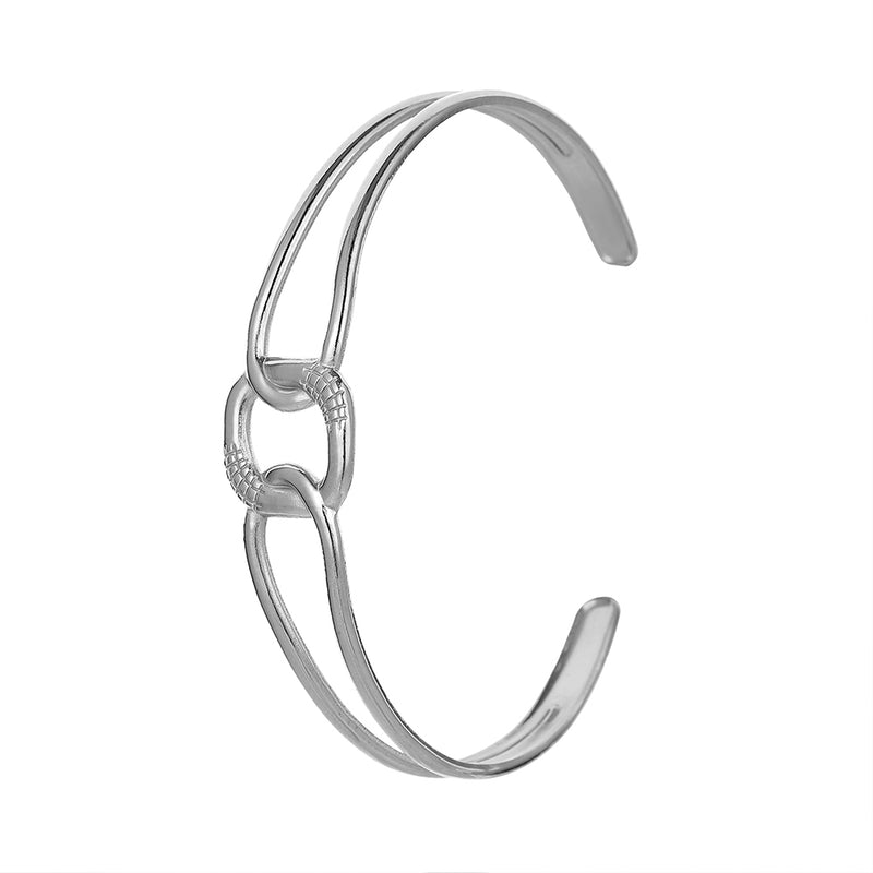 Stainless Steel Square Interlaced Line  Bracelet