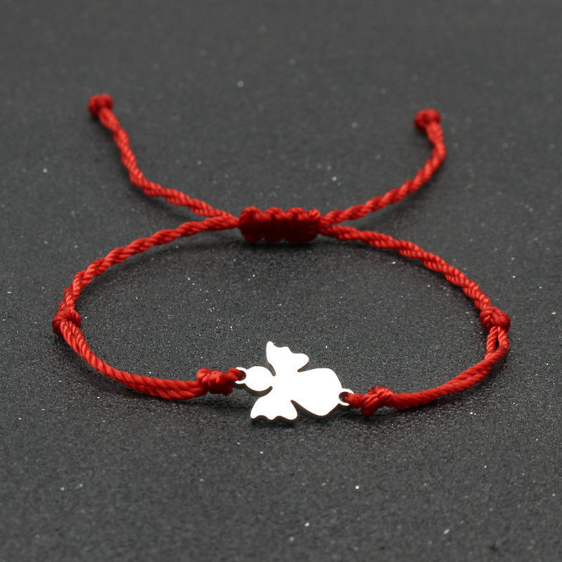Stainless Steel Little Angel Bracelet Hand Woven Simple Adjustable
