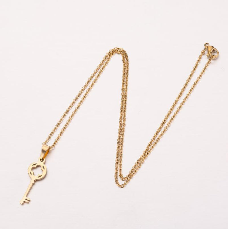 Stainless Steel Temperament Simple Key Clavicle Chain