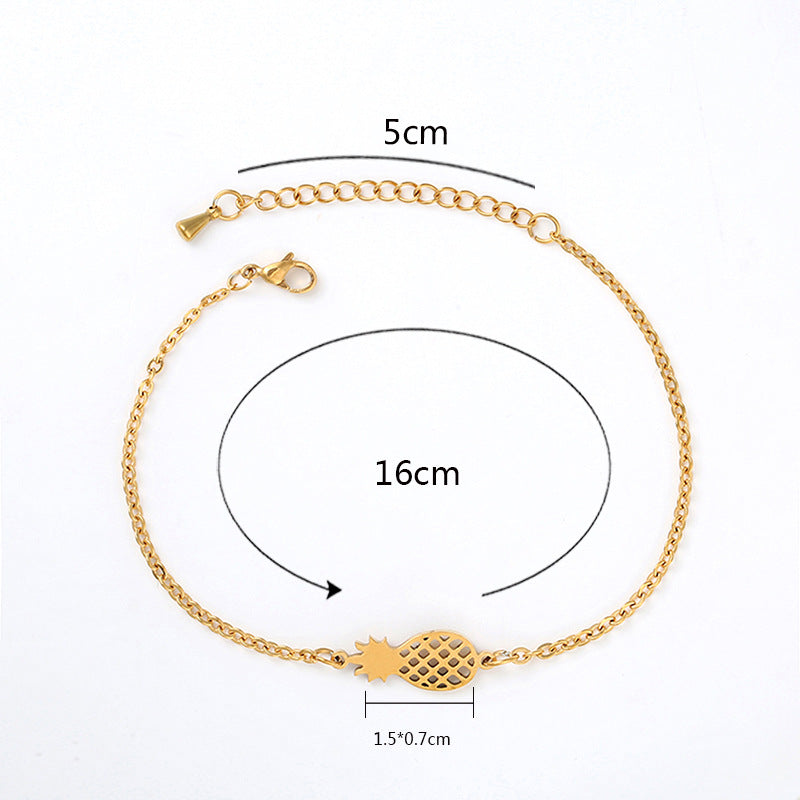 Stainless Steel Bracelet With Pineapple Charm